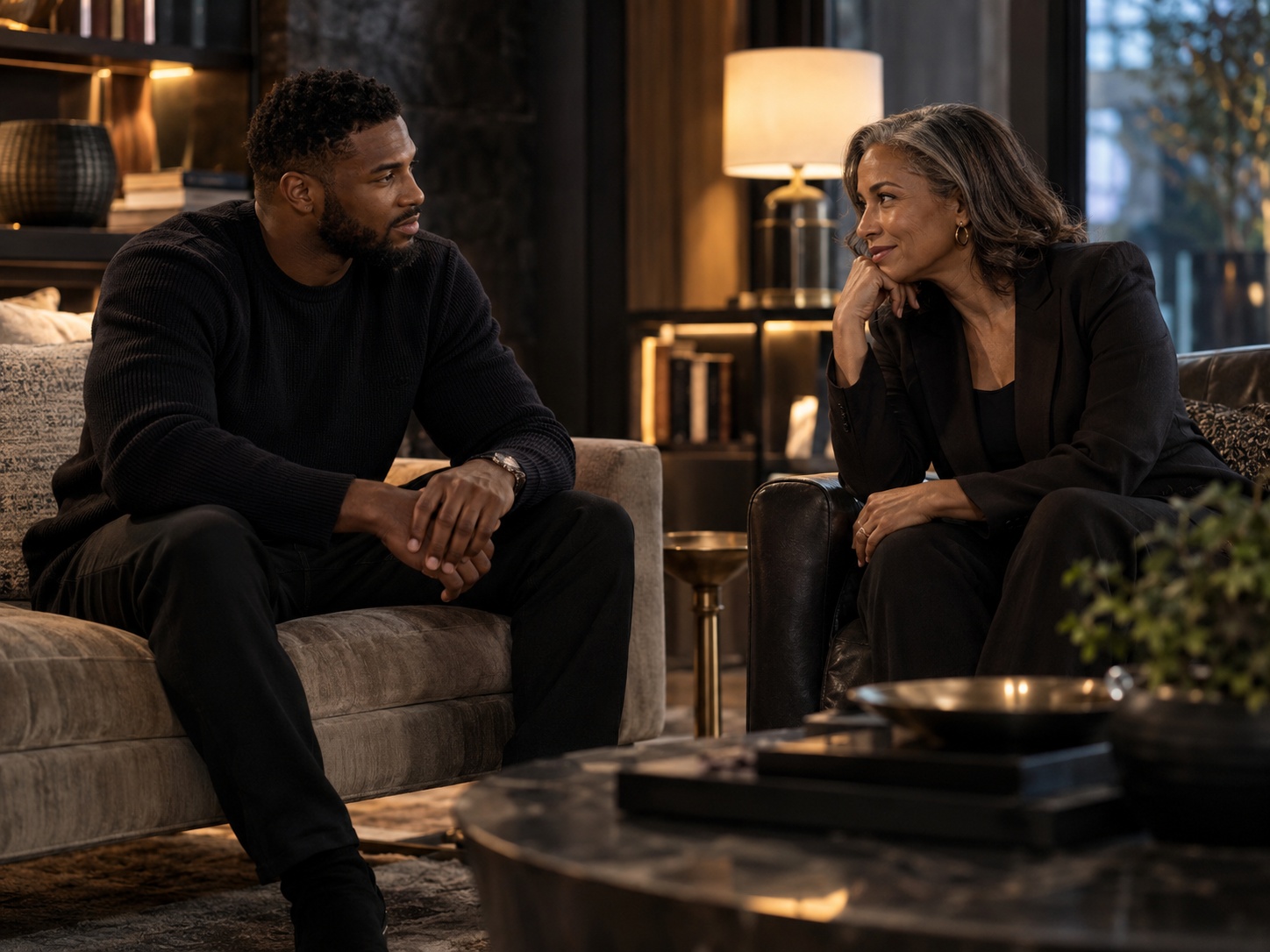 An athlete sharing a private conversation with a trusted advisor